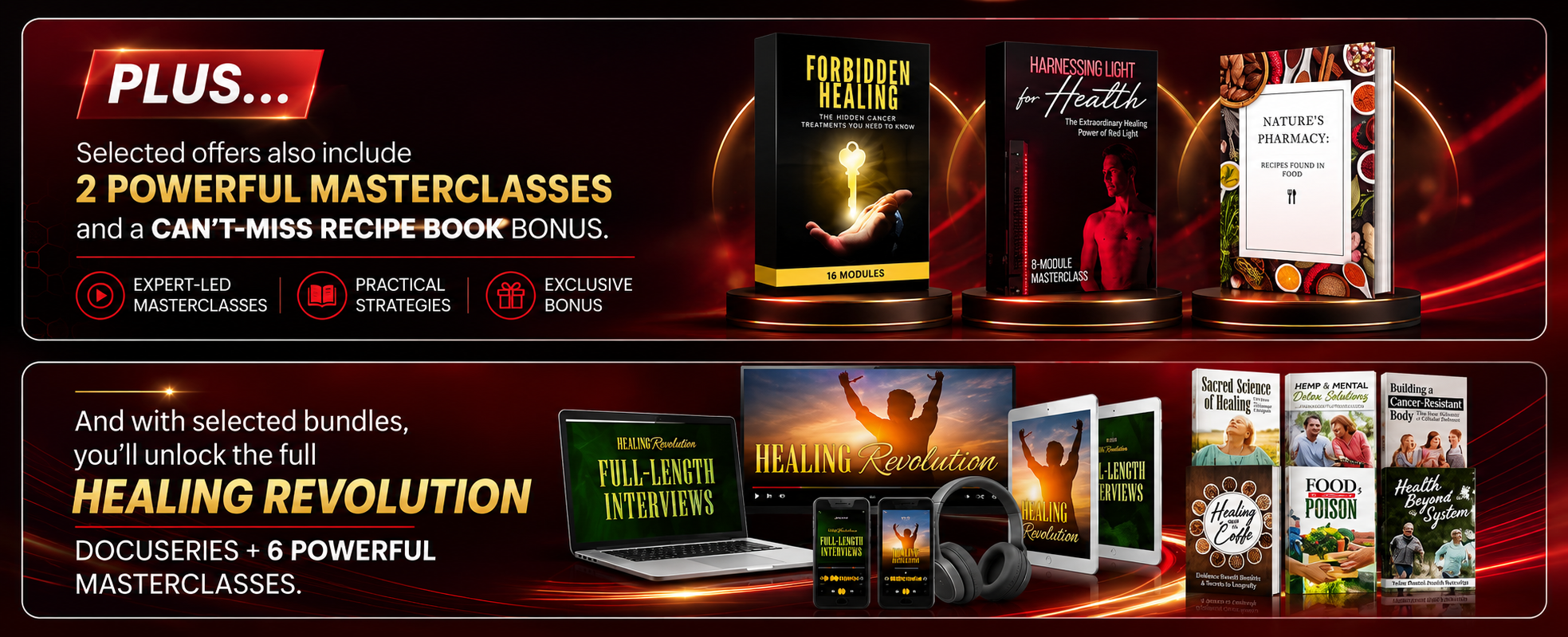 Masterclasses and Healing Revolution docuseries bonuses